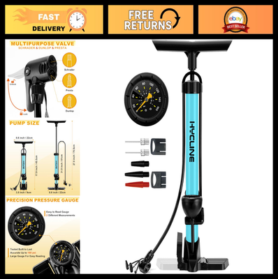#ad #ad High Pressure Bike Floor Pump with Gauge 160 PSI Fits Presta amp; Schrader Valve $27.19