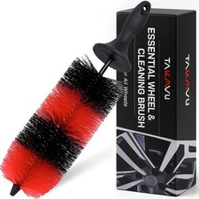TAKAVU Wheel Brush, Long Bristle, Knuckle Guard, Non-Slip Handle