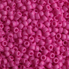 Hot Pink Crow Beads Pony Beads Made in USA 6X9Mm