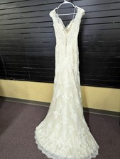 K Maggie Sottero Couture Shayla 5MS015 Tag Size 6 Slim A Line Lace