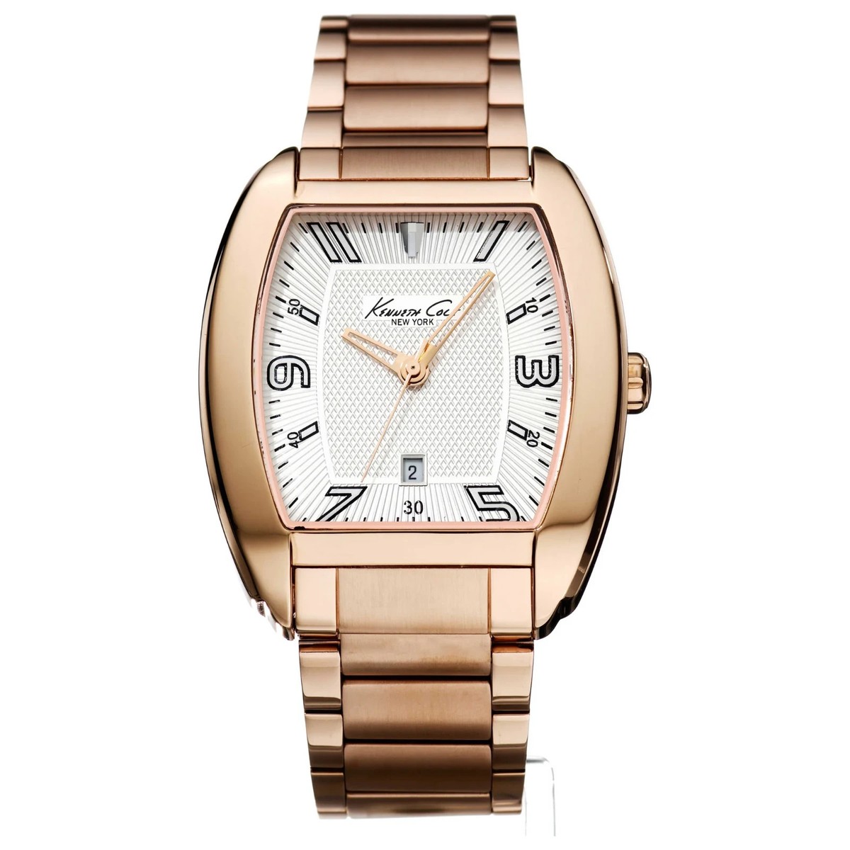 Kenneth Cole Rose Gold Tone Watch Kenneth Cole Auto Skeleton Rose Gold Dial & Silver Chain  main image 2