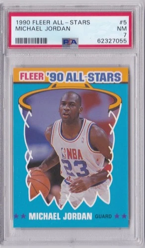 1990 Fleer All-Stars MICHAEL JORDAN #5 PSA 7 NM NBA HOF 23 Chicago Bulls East