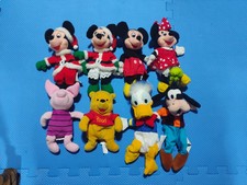 Lot Of 8 Disney Plush Beanie Mickey Minnie Donald Duck Goofy Pooh Piglet