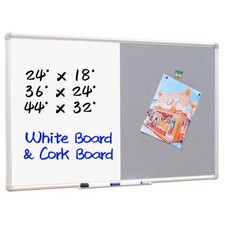 Grey Felt Bulletin Magnetic Dry Erase Combo Board, 24 x 18 Inch, Wall Mount...