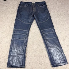 Bleecker And Mercer Men’s Jeans Silver Paint Coated And Textured Design 36x32
