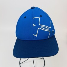 Under Armour Youth Stretch Fit Ball Cap Small Medium Blue Trimmed in Navy Logo