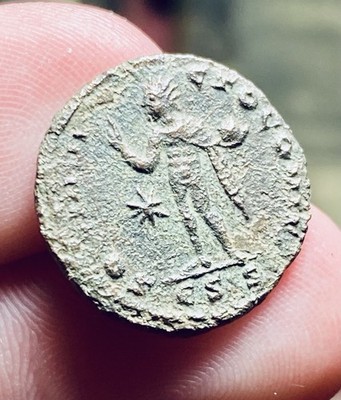 Constantine I AE Follis SISCIA AD 317, SOLI INVICTO COMITI, EXTREMELY RARE, XF+!