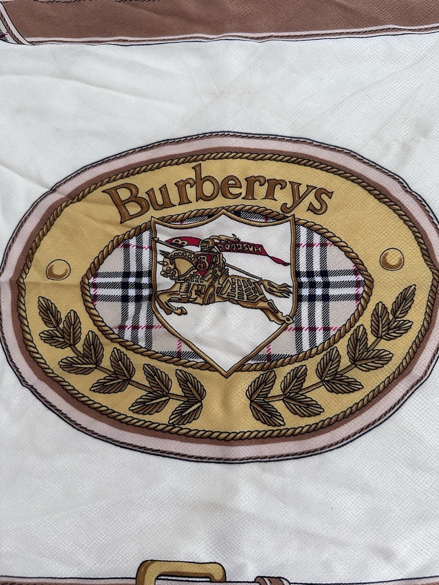 Vintage Burberrys London Prorsum Silk Neckscarf Beige Burberry