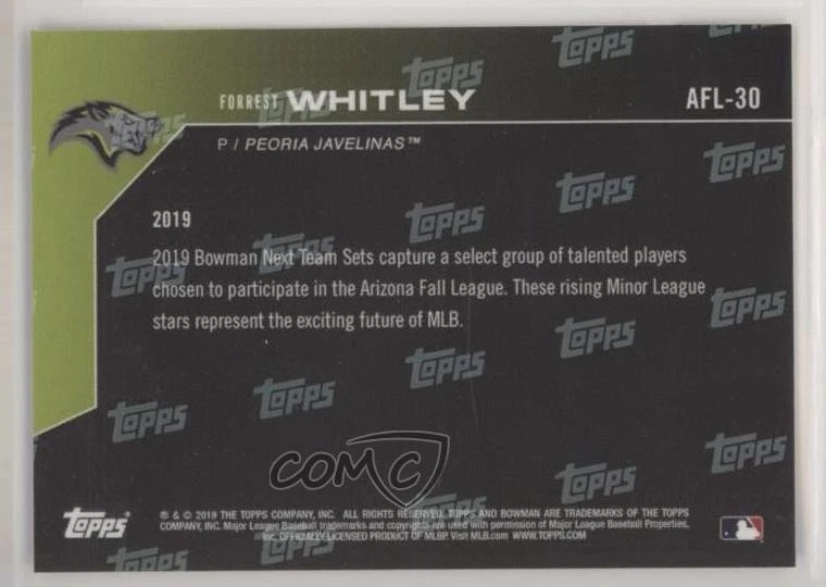 2019 Bowman Next Online Exclusive Arizona Fall League Team Sets Forrest Whitley - Image 2 of 2