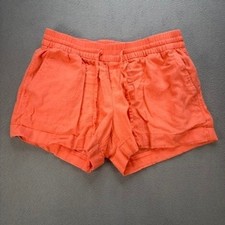 Old Navy Linen Blend Drawstring Shorts Regular Fit Womens S Orange Beach Casual