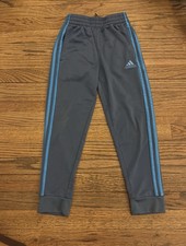 adidas Youth Track Pants, Blue with Blue Stripes, Size Small, EUC