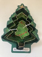 The BakeShop Christmas Tree Cookie Cutter 4 piece Stainless Steel Set