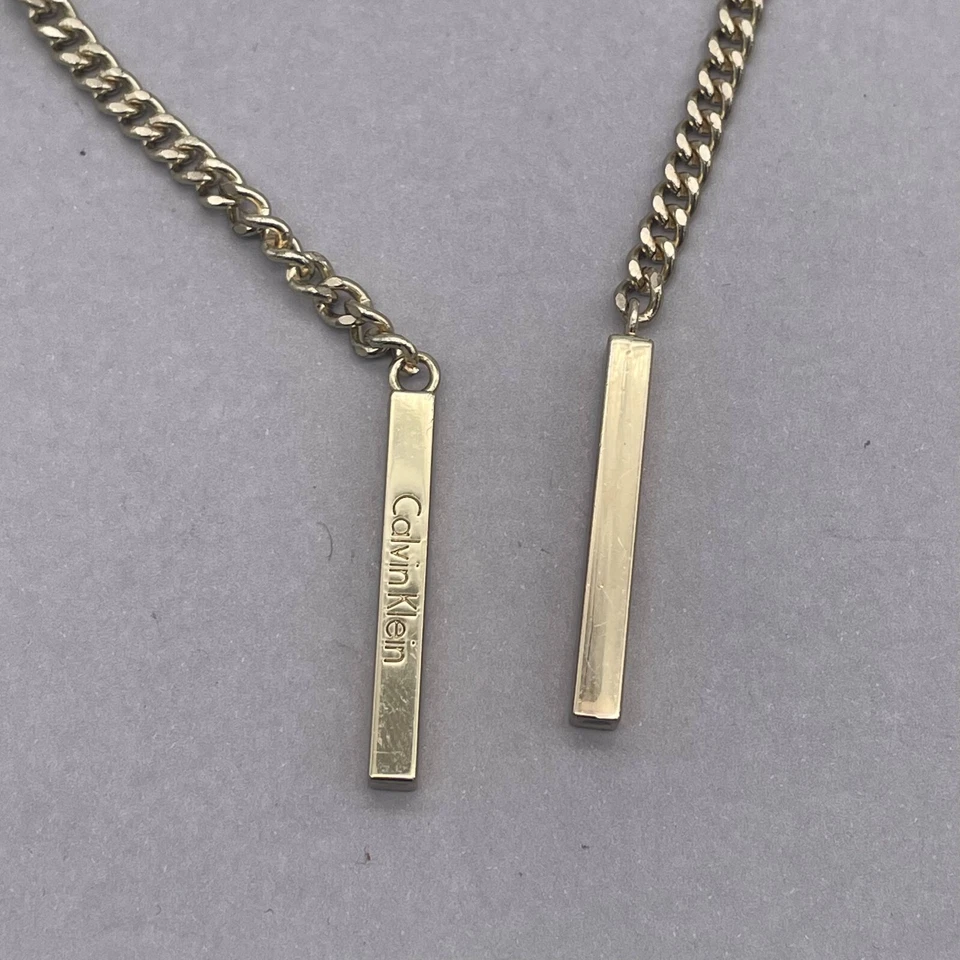 Calvin Klein бар подвеска обочины ссылка цепочка длинное ожерелье золотистый 42 дюймов - Изображение 3 из 4