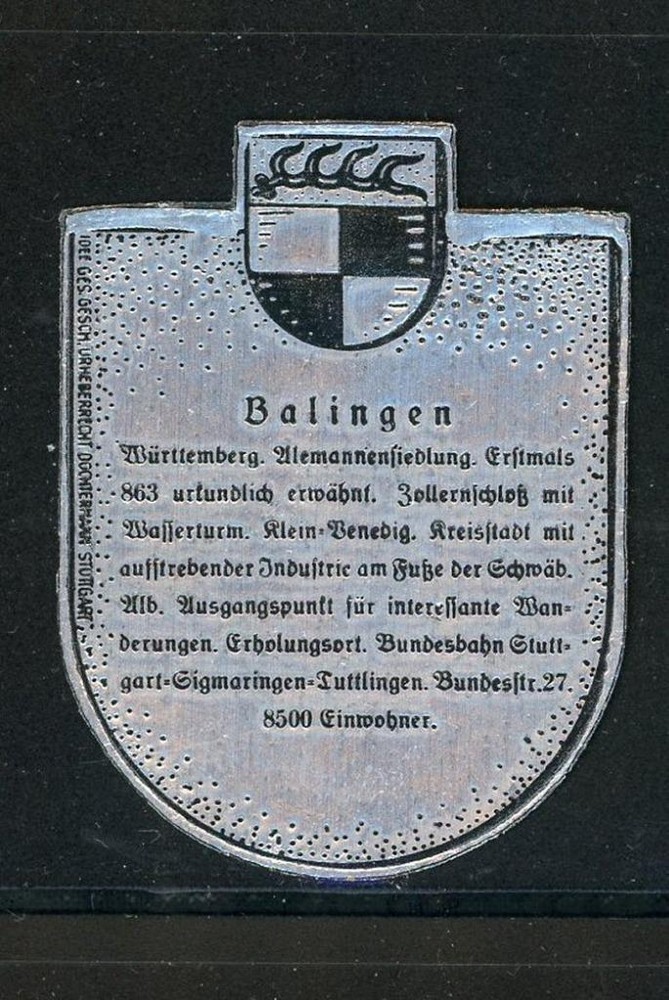 Balingen  Foil Reklamemarke Poster Stamp