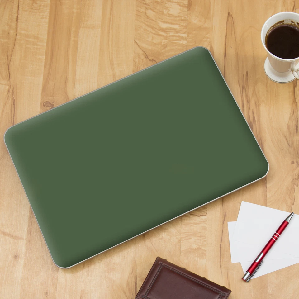 Envoltura de revestimiento universal para computadora portátil de 13 pulgadas - verde oliva liso Foto 4 de 4