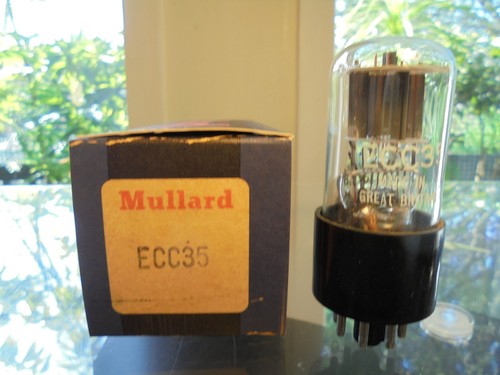 MULLARD ECC35 6SL7GT NEW OLD STOCK IN BOX TESTED BRITISH VINTAGE VALVE TUBE - Picture 2 of 8