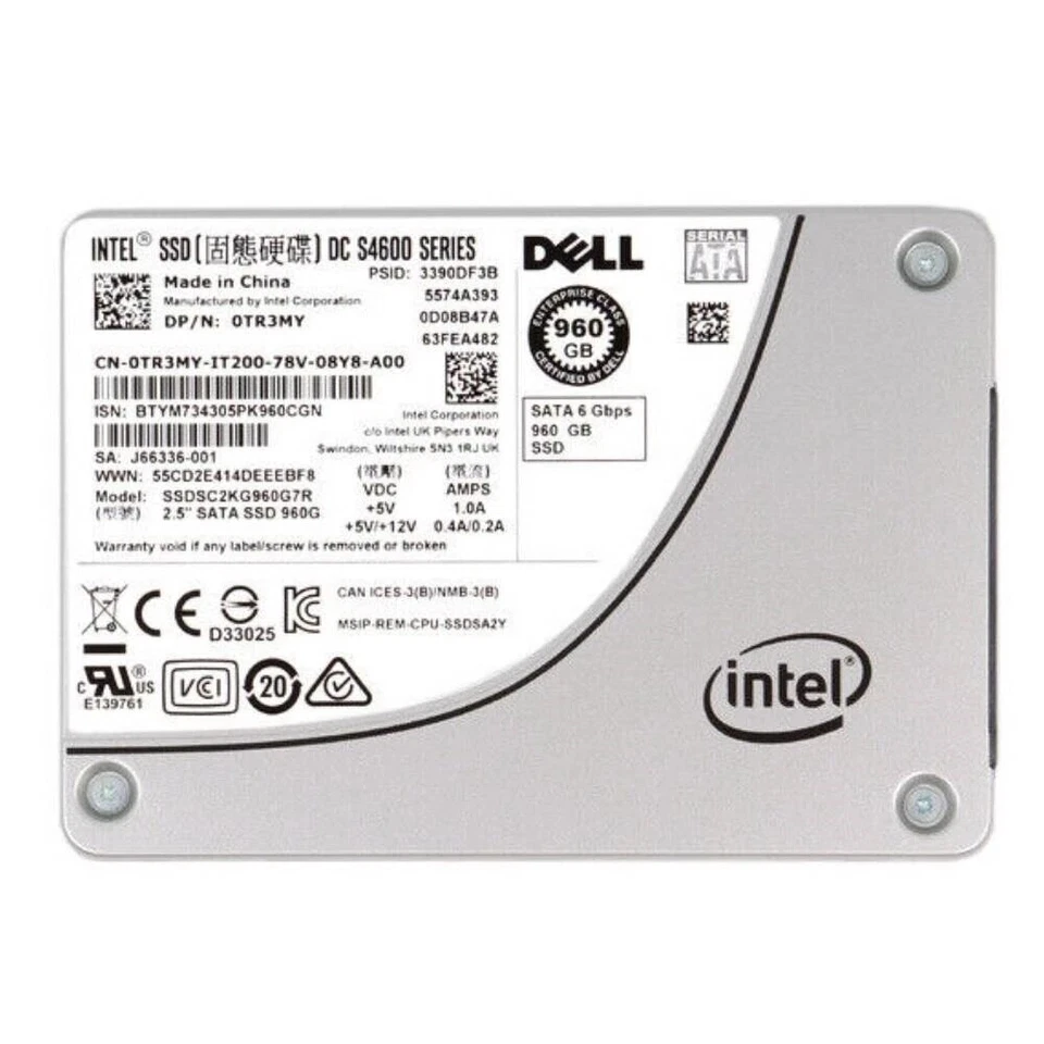 DELL Intel S4600 960GB SSD 2.5" SATA 6Gb/s Solid State Drive SSDSC2KG960G7R