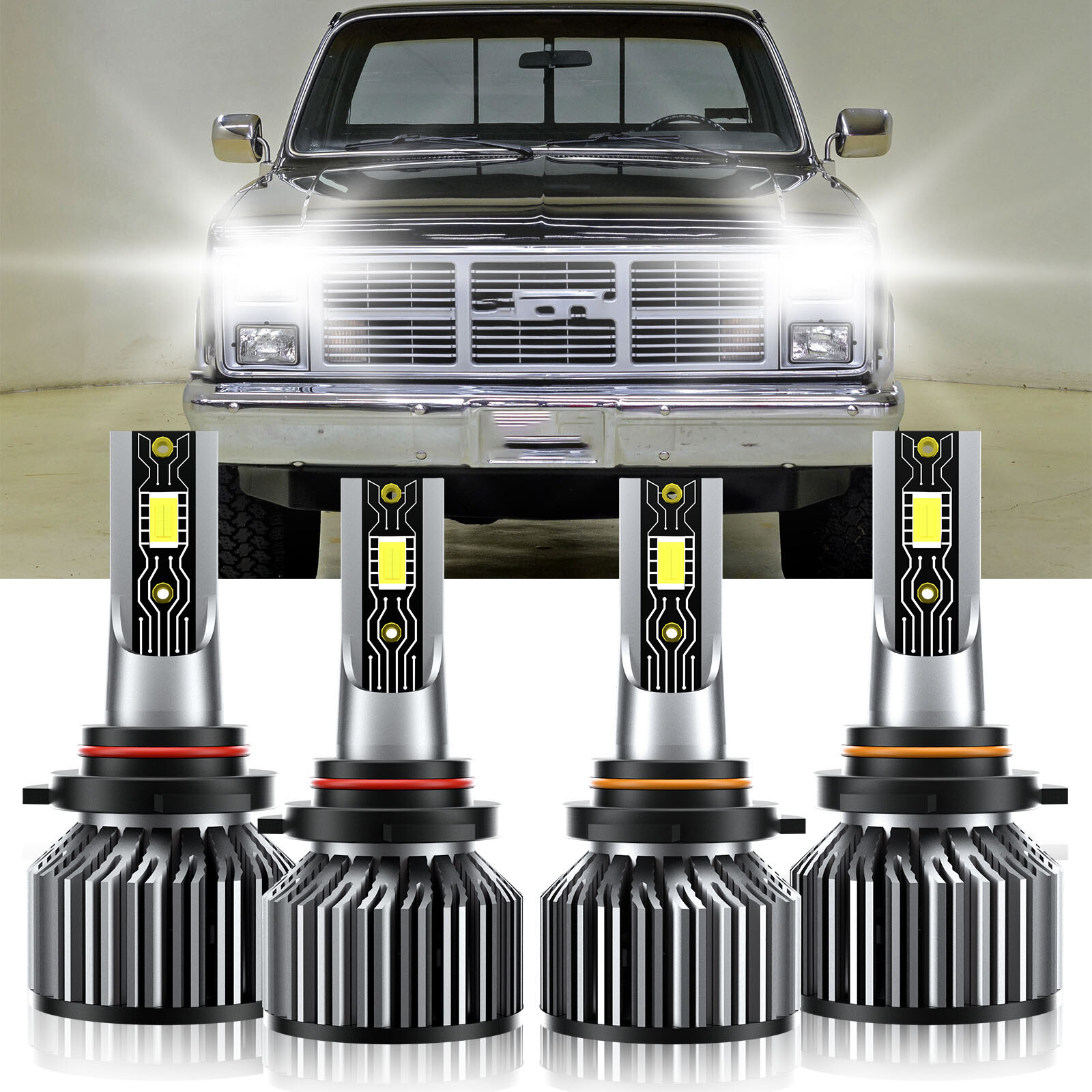 For GMC K1500 1988-1999 LED Headlight Bulb High Low Beam 9005 9006 6500K 26000LM