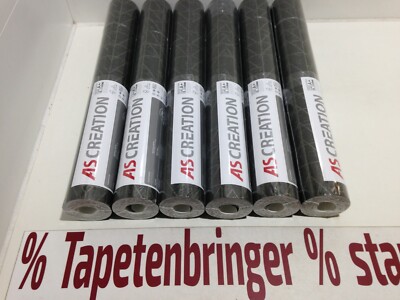 Vliestapete Ethnic Origin AS 6 x 37174-1 (6Rollen) Schwarz Beige Dreieck Muster
