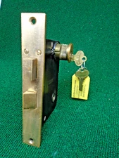 REMANUFACTURED RUSSWIN #1238 ENTRY LOCK w/CYLINDER & KEYS 8" FACE NICE(15154-30)