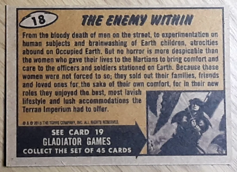 2015 Mars Attacks Occupation Heritage Card 18 THE ENEMY WITHIN. - Image 2 of 3