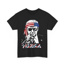 'MERICA TRUMP Happy 4th Of July Trump American Flag T-Shirt