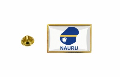 Pin's Drapeau Nauru Rond - Cocarde Métal, Made In France, Neuf