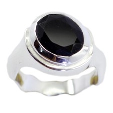Black Onyx Sterling Silver Ring Manmade Jewelry For Children's Day Gift US