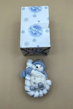 Encore Snow Buddies Buddy Man on Candy Cane 94274 Ornament 1999 3" x 2.5"