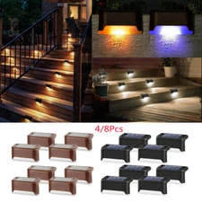 Outdoor Solar LED Deck Lights Path Garden Patio Pathway Stairs Step Fence Lamps