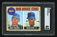  1968 TOPPS 177 NOLAN RYAN MASSIVELY OVERSIZED HIGH END SGC 6 GREAT PRINTING