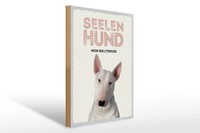 Holzschild Spruch 30X40 Cm Seelen Hund Mein Bullterrier Deko