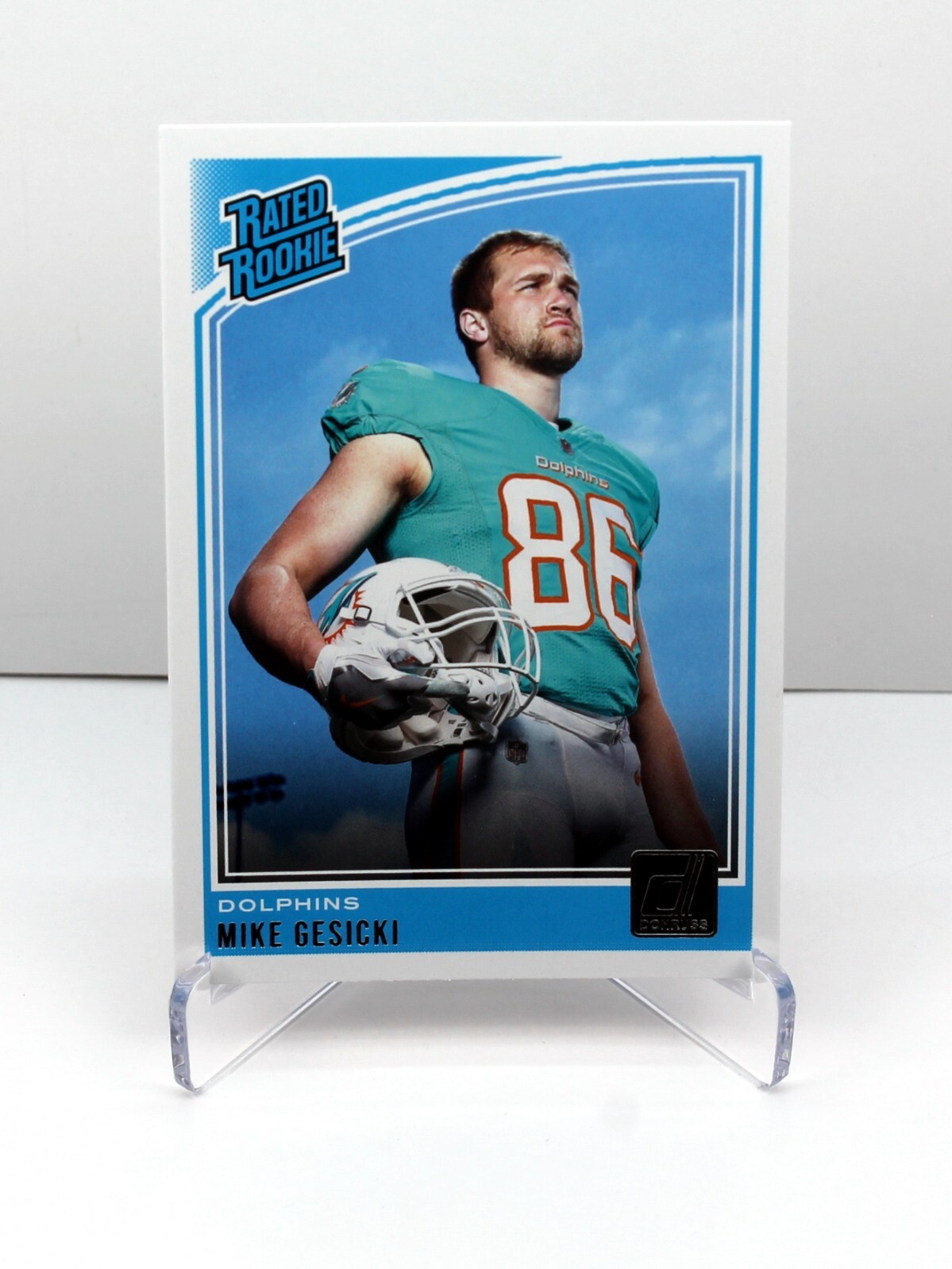 2018 Panini Donruss Rated Rookie Card #337 Mike Gesicki Miami Dolphins RC