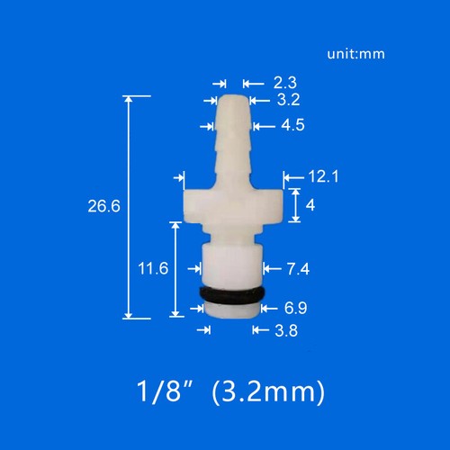 1/8" 3/16" 6mm Hose Quick Coupling & Fitting for Plastic Tubing Medical Beauty - Picture 8 of 24