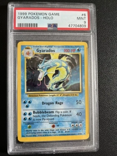 1999 Pokemon  Base Set Unlimited Gyarados Holo Rare PSA 9 Mint