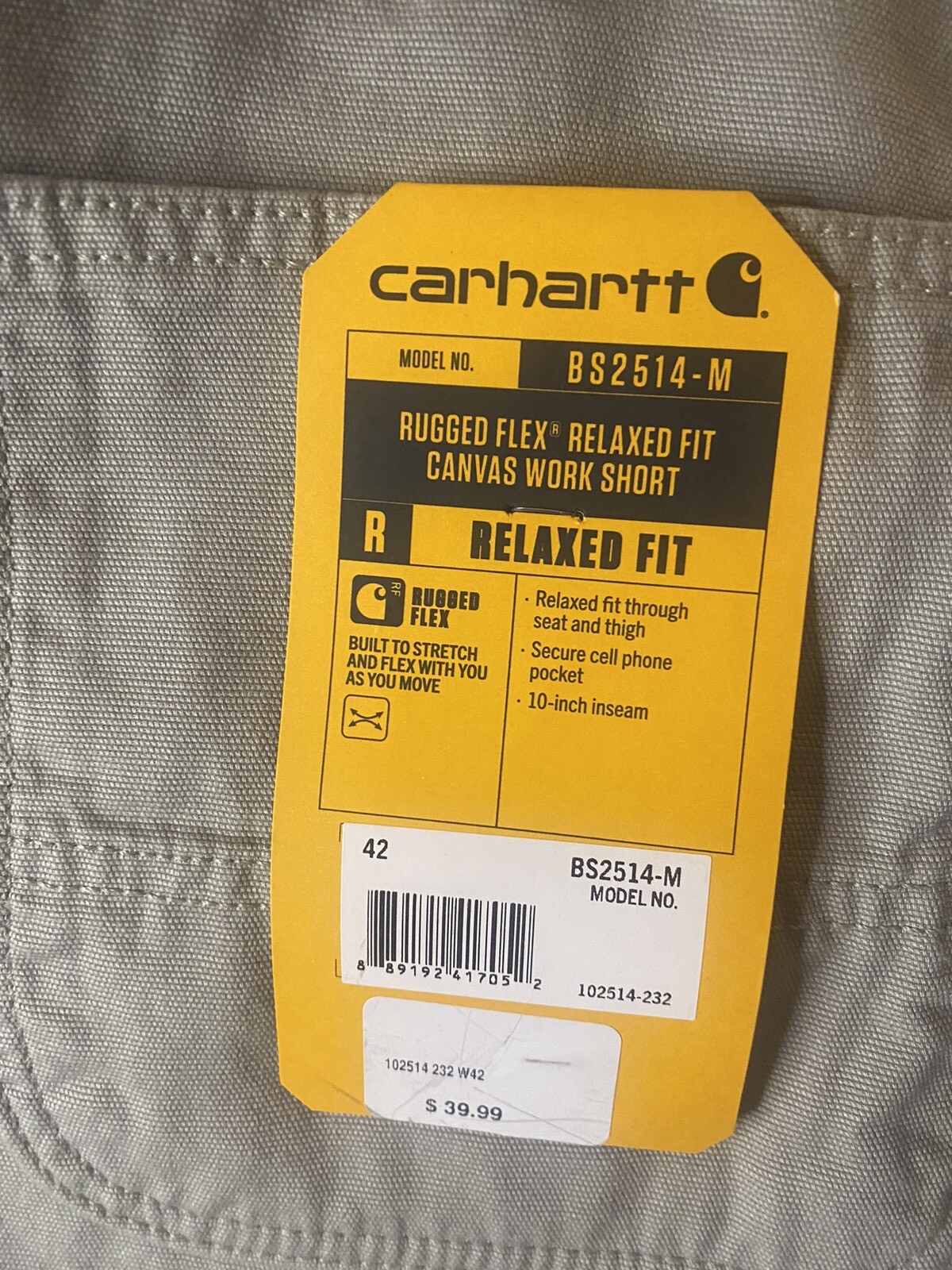 NWT Carhartt Cargo Shorts Men s Size 42 X 10 Tan Work Canvas Relaxed nwt-carhartt-cargo-shorts-men-s-size-42-x-10-tan-work-canvas-relaxed