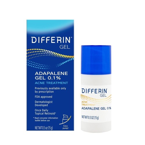 Differin Acne Treatment 15g, Easy Pump, Adapalene Gel 0.1 %