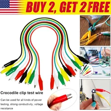 10X Metered Colored Insulating Test Lead Cable Set Double Ended Alligator Clips