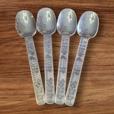Cambridge Aztec Oval Soup Place Spoons Set of  4 Stainless Flatware  7 7/8”