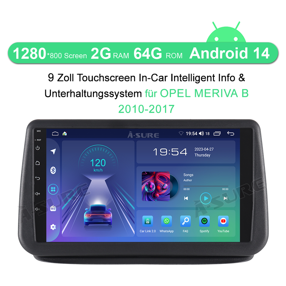ACAVICA Android 14 autoradio 8 inch voor Opel Astra H Corsa C D Zafira B Vectra Meriva Vivaro Combo, Wireless CarPlay Android Auto, 2G 32G, Bluetooth, GPS, DAB , WiFi, DSP, achteruitrijcamera