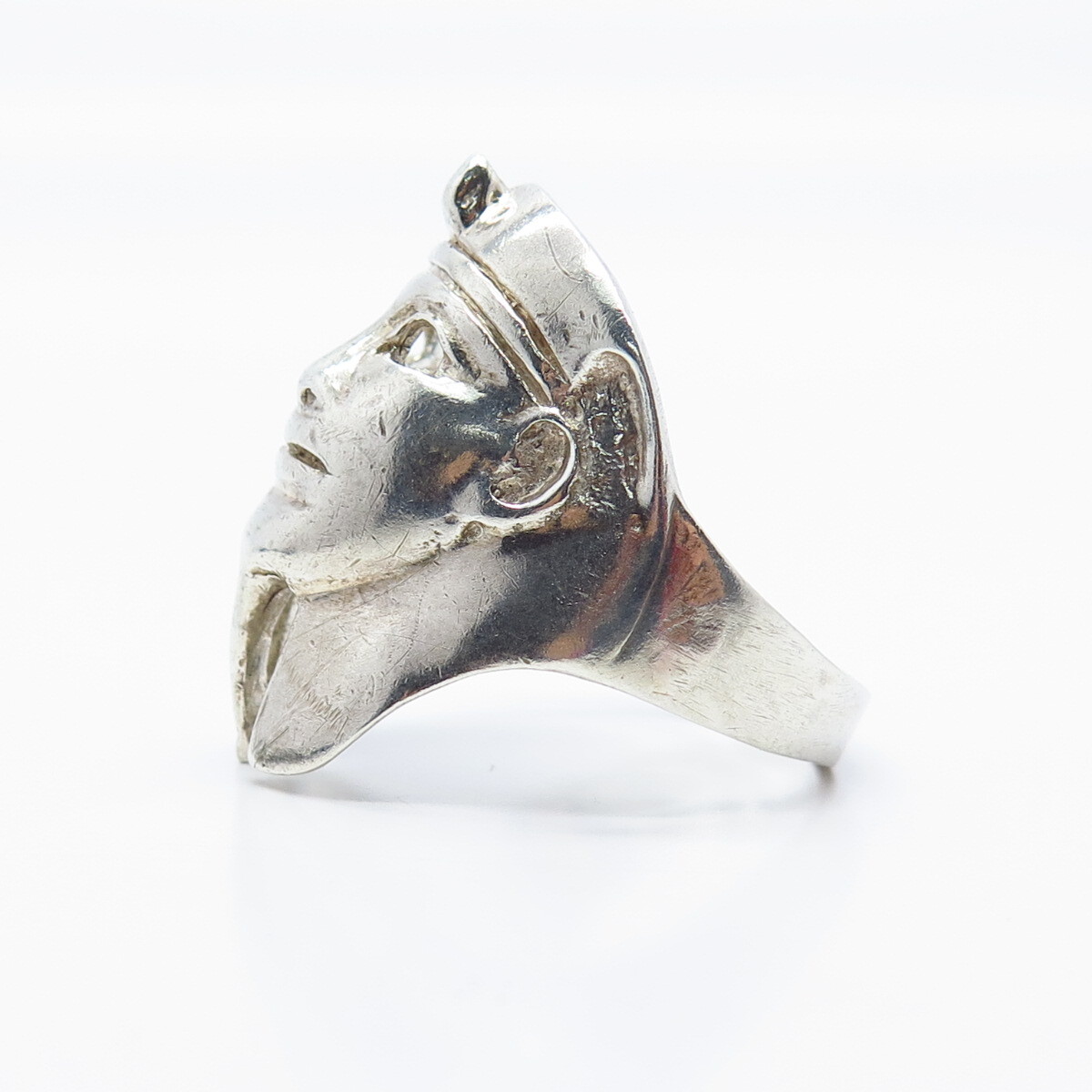 925 Sterling Silver Vintage Egyptian Pharaoh Statement Ring