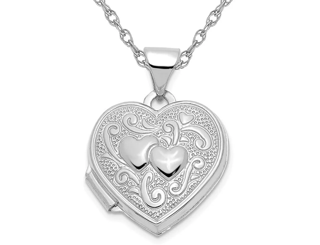 White gold on sale heart locket