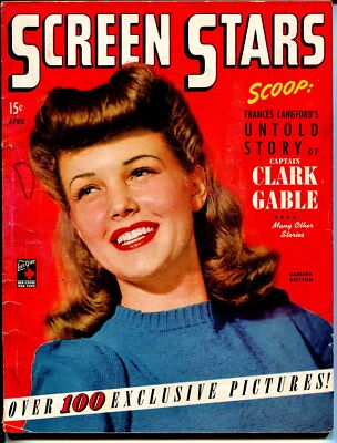 MAG: Screen Stars #1 4/1944-1st issue-Barbara Britton-Clark Gable-Roy Rogers-VG