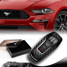 For Ford Mustang Real Carbon Fiber 3/4 Button Smart Remote Key Shell Cover Case