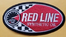 Red Line Synthetic Oil Embroidered Patch approx 2x3.75"