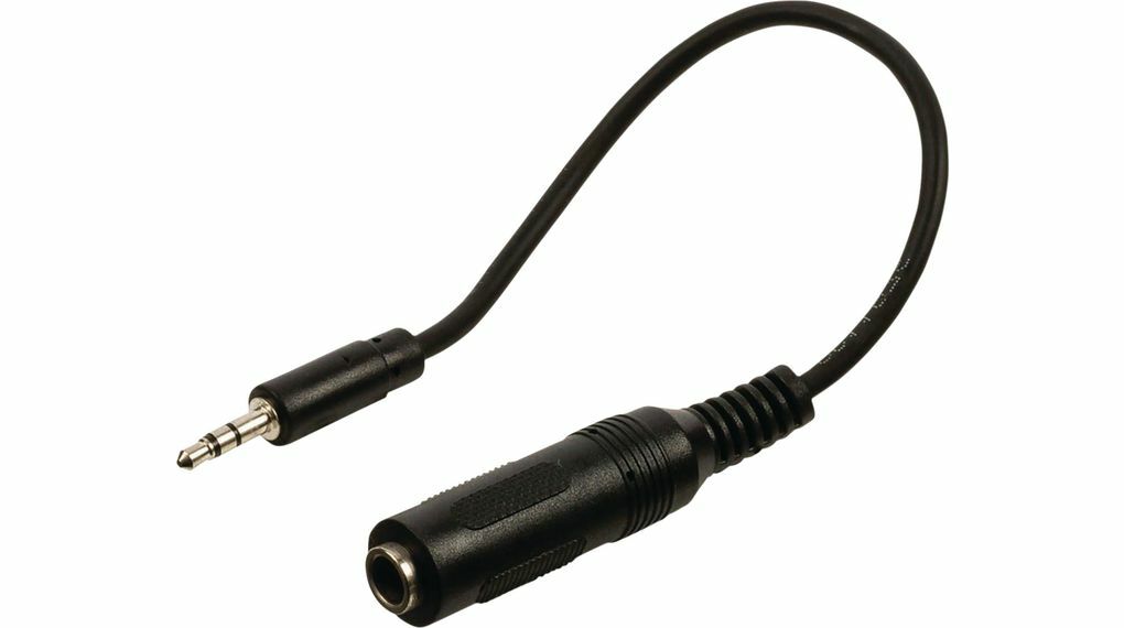 Nedis Stereo Audio Cable 3.5mm Male to 6.35mm Female 0.2m Black CAGP22550BK02