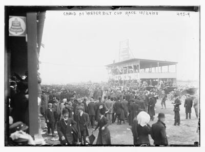 Crowd at Vanderbilt Cup Race c1900 Large Historic Old Photo