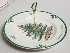 Spode Christmas Tree "Cookies for Santa" Handled Plate / Tray 10 3/4" W/Box
