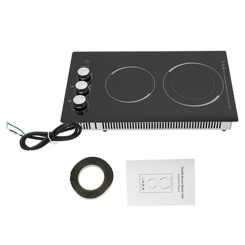 Electric Cooktop LED Electric Stovetop 2 Burners Electric Cooktop 1100W & 600W - Picture 4 of 21