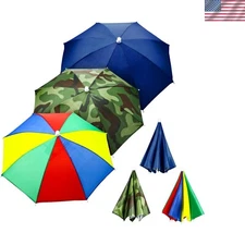 3-Piece Rainbow Umbrella Hats Set - Perfect for Sun and Rain Protection